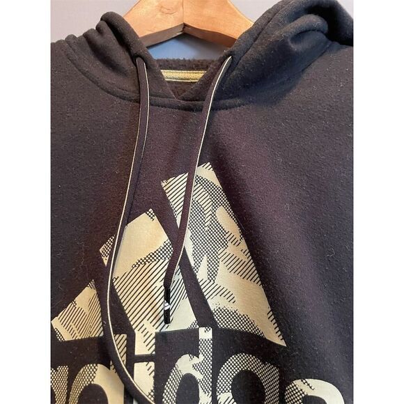 Adidas Men's Camo Logo Hoodie Sweatshirt Black/Green Small - Picture 7 of 11